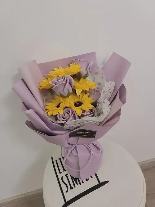 漯岚优品向日葵玫瑰满天星干花花束永生花送同学闺蜜女友生日花束毕业