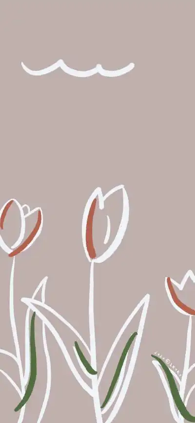 油画壁纸 - cr:@见logo 渐变纯色/手绘动物/聊天背景/小清新ins/花朵