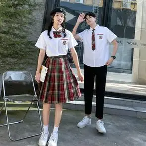 情侣装班服学生衬衫jk制学院风夏季毕业裙子套装a大量现货实拍