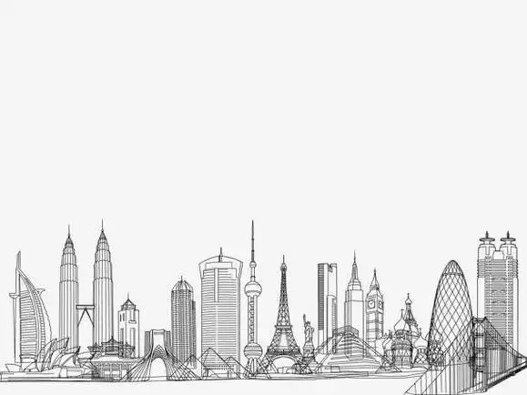 strong>简笔画城市 /strong>里的高楼大厦