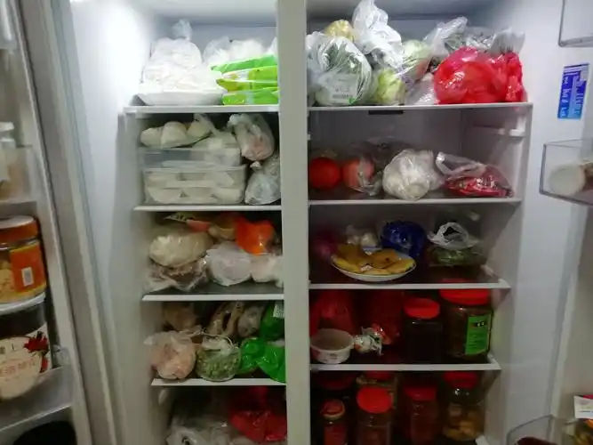 冰箱里面塞满了食物,不焦不虑,居家隔离的日子简单从容,幸福感油然而