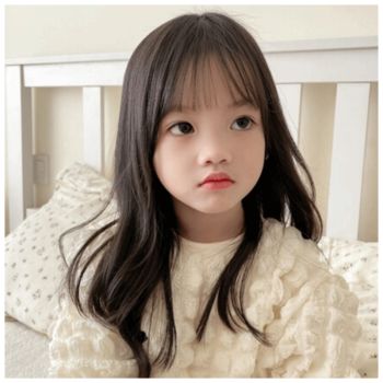 儿童假发女孩可爱波波头拍照表演搞怪淑女时尚自然写真全头套 自然黑