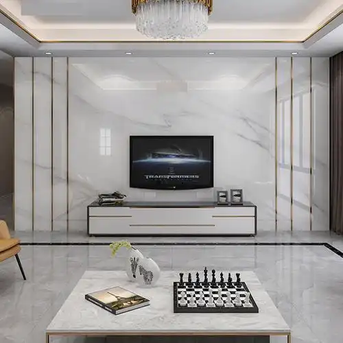 集成墙板电视背景墙定制客厅快装竹木纤维仿大理石扣板装饰护墙