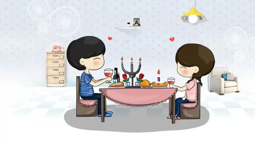 小希和阿树 浪漫的晚上桌面壁纸_可爱壁纸_墨鱼部落格