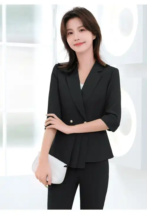 厂家批发工作服2021新款时尚职业装女装套装气质女神范西装女正装