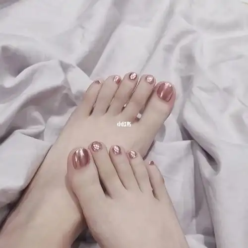 超显白78魔镜粉美甲脚趾甲美甲