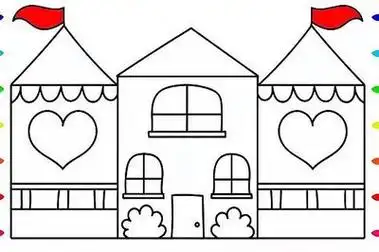 学校简笔画图片大全 幼儿园学校简笔画小学学校简笔画图片