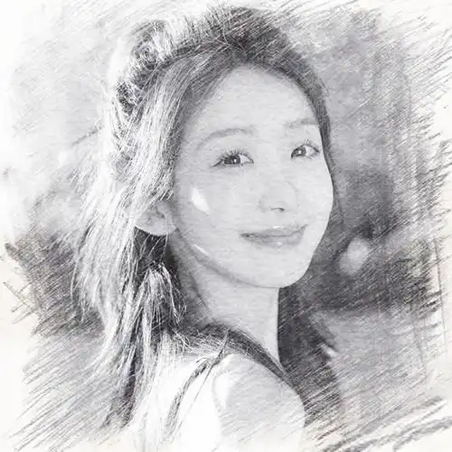 写生素描女生头像图片