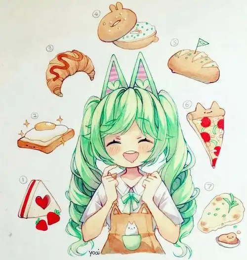 马克笔手绘素材 可爱的女孩