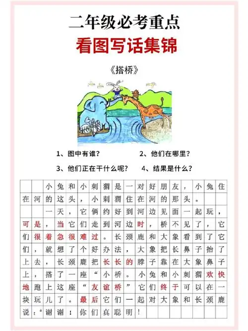 二年级看图写话锦集!#状元课堂笔记