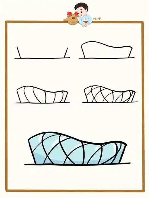 北京奥运会鸟巢简笔画图片北京鸟巢简笔画北京鸟巢简笔画步骤北京鸟巢