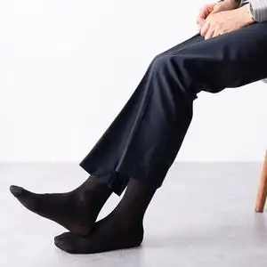 黑色西装袜子男士正装丝袜夏季薄款透气皮鞋长袜西裤中筒商务长筒