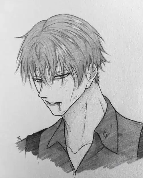 动漫人物素描手绘作品