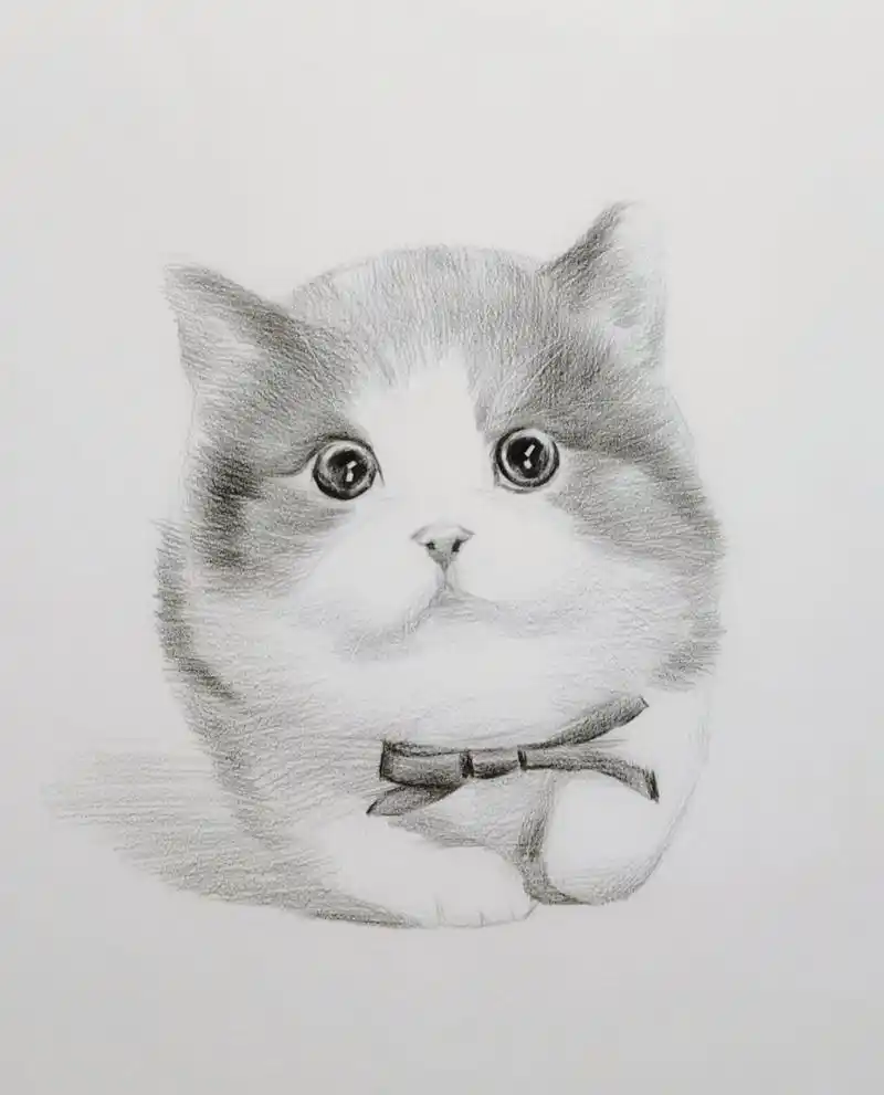 小猫咪素描绘画步骤 #画画# #零基础学画画# #绘画# #素描# ##绘画