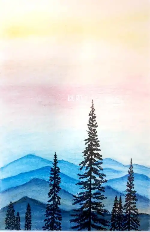 彩铅画教程(1) · 一抹彩霞