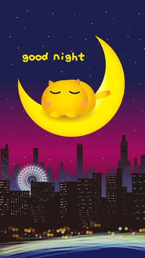 哈咪猫晚安卡通图片手机壁纸