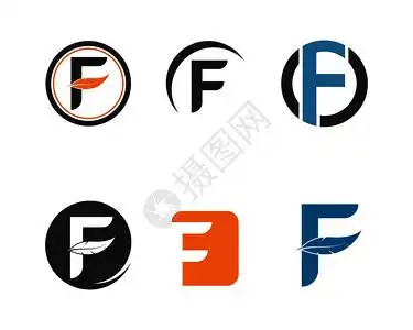 时尚艺术字体f字母标志图解矢量设计插画