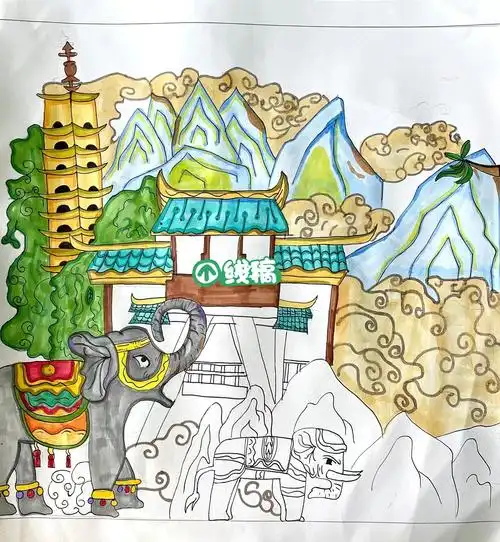 9-11岁课效分享—马克笔作品《云南印象》
