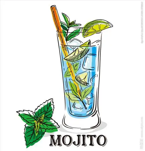 手绘插画风格鸡尾酒