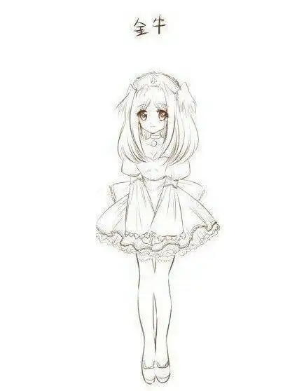 十二星座古装少女简笔画q版小葩