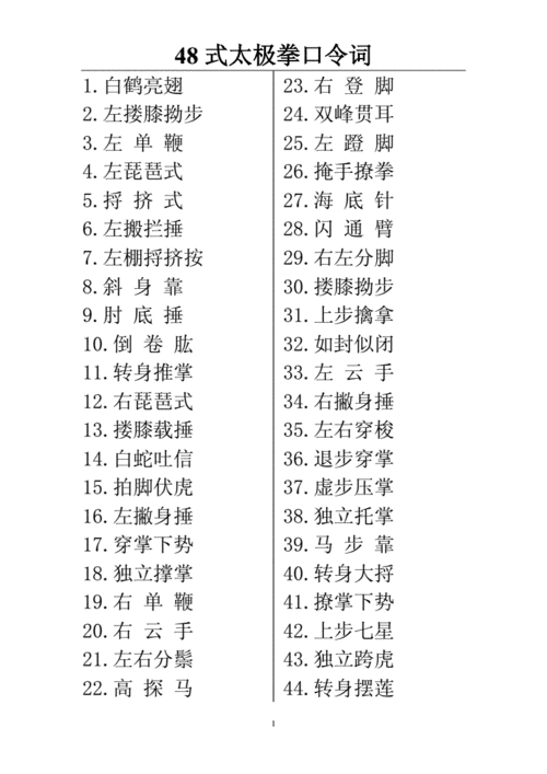 48式太极拳口令词doc2页