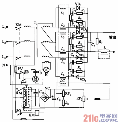 zxg-500型直流弧焊机电路zxg系列整流器式直流弧焊机采用硅整流电路.