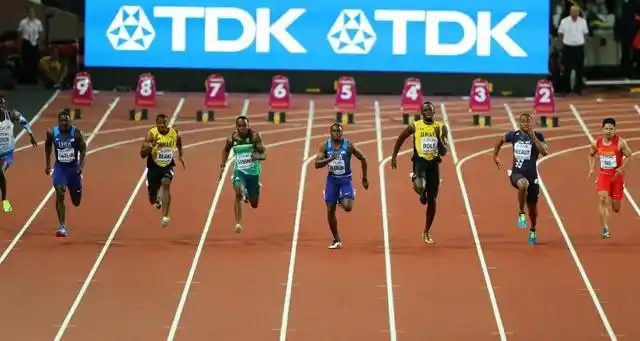 男子50米短跑的世界纪录是5秒56.女子50米世界纪录5秒36.