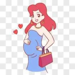 人口日时尚孕妇手绘卡通元素