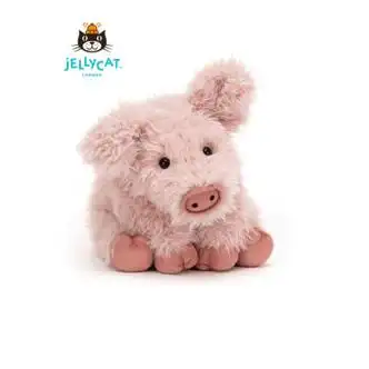 英国jellycat科尔菲小猪粉色毛茸茸柔软儿童毛绒玩具礼公仔粉红色24cm