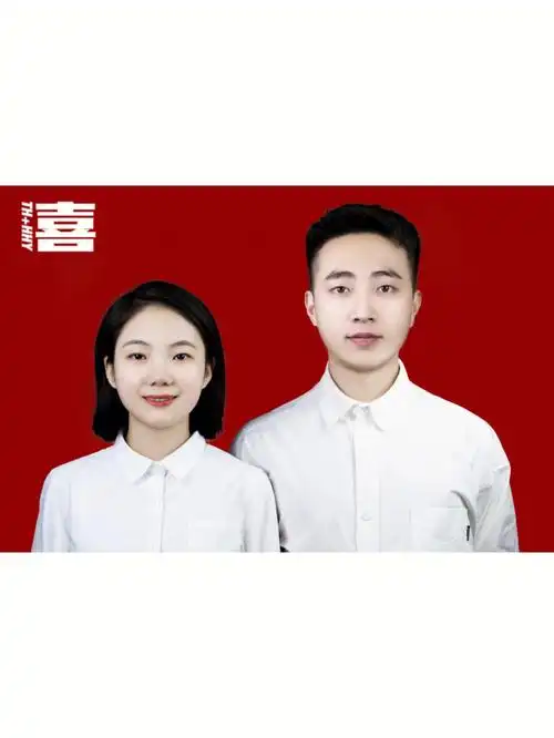 菜鸡摄影师为自己拍的结婚证件照