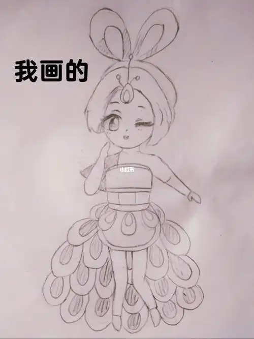 临摹叶罗丽蓝孔雀