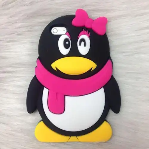 苹果5s企鹅硅胶手机套 galaxy i9300可爱女qq手机保护壳