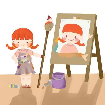 儿童绘画psd素材美术绘画招生卡通插画儿童绘画场景儿童绘画比赛海报