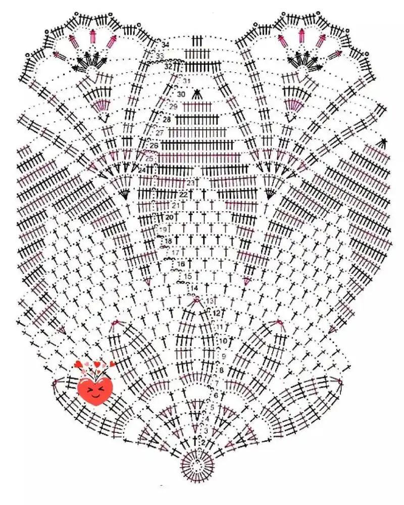 【图解】钩针手工编织 蕾丝餐巾桌布花片图案