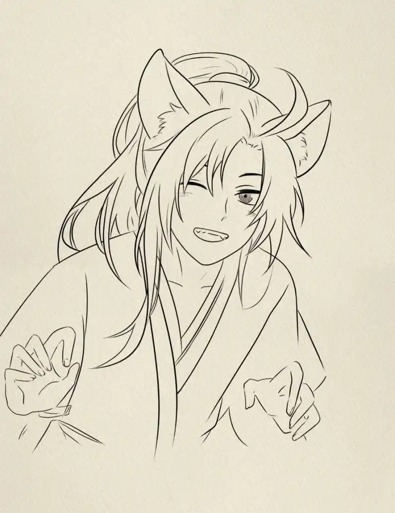 魏无羡简笔画 可爱的猫耳羡羡#绘画摸鱼# #寻找小红书绘画大神# #画画