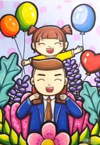 父亲节儿童画,为爸爸准备的暖心小礼物