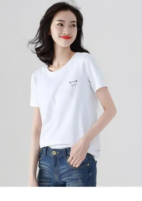 女装 t恤 南极人(nanjiren) 南极人 夏2021新款短袖t恤女宽松大码上