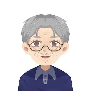 中分留着小胡子带着眼镜的老爷爷卡通人物头像老人头像元素