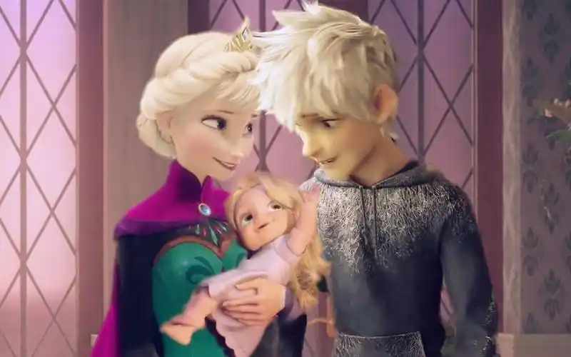 【冰雪女王×杰克冻人】杰克对艾莎一见钟情,结婚后,两人还生了个可爱