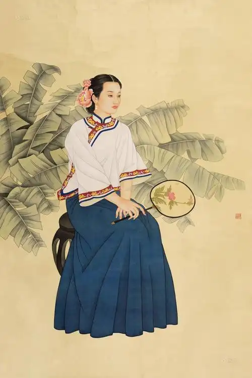 陈晶 工笔人物作品