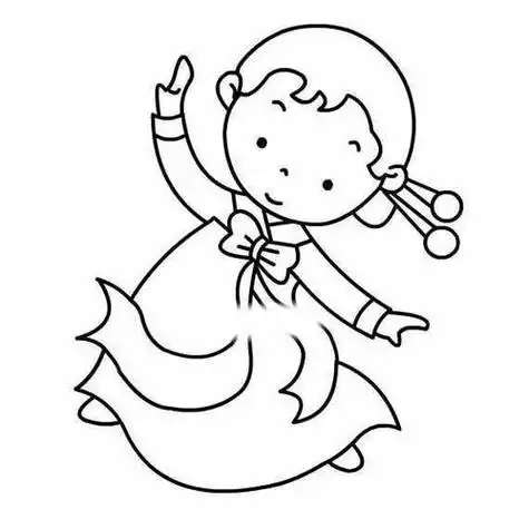 小女孩   朝鲜族女孩跳舞的画法   女孩人物简单画法   育才简笔画