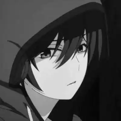 高清丧酷的优质动漫男头黑白图片,男生头像图片