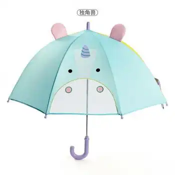 玺枫林 雨伞 儿童男女卡通半自动可爱宝宝3d动物造型可爱立体雨伞透明