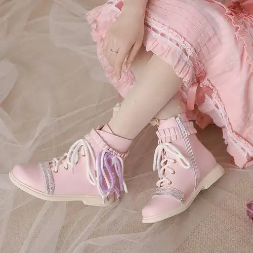 女童马丁靴儿童皮靴学生短靴小孩大童公主演出皮靴洛丽塔小清新鞋