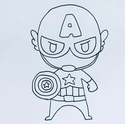 美国队长简笔画 教程(美国队长简单笔画)
