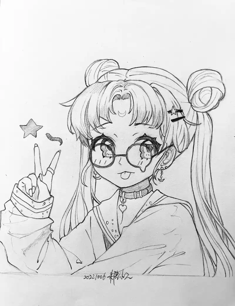 临摹个美少女战士.临摹:yoaihime#动漫手绘 #线稿  - 抖音