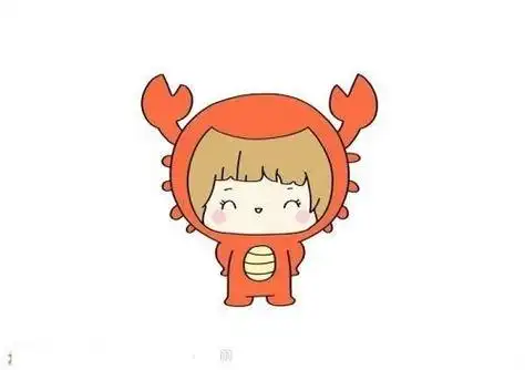 卡通q版带颜色的巨蟹座简笔画怎么画(十二星座巨蟹座简笔画图片)