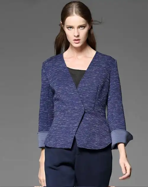 深灰蓝色通勤百搭长袖外套