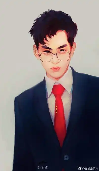 吴亦凡 kris 明星壁纸 男神帅哥 手绘漫画 素描卡通 人物头像 插画