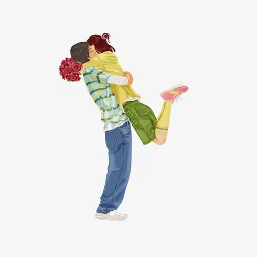 拥抱情侣装饰素材图案